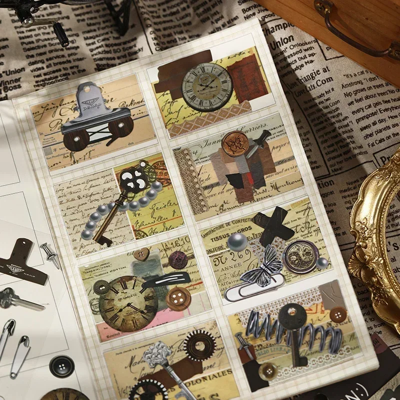 2 Stücke Aufkleber Handbuch Zeit Paket Sammelalbum Cut Reise Retro Notebooks Material Zubehör Papier Dekoration 170*107mm Image