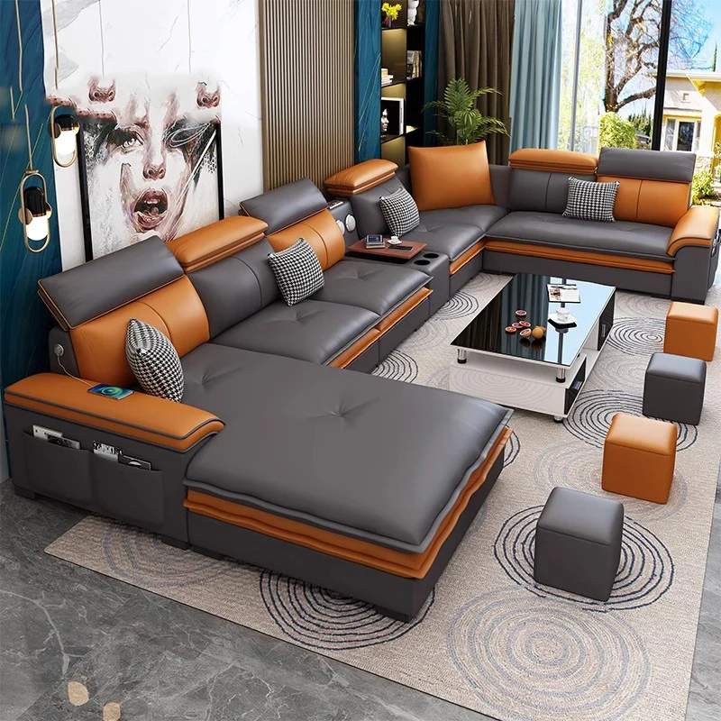 Entspannende Designer-Wohnzimmersofas, Lazy Couch, Leder, nordische Bodensofas, Liege-Ecktische, Tumbonas Playa, Wohnmöbel Image