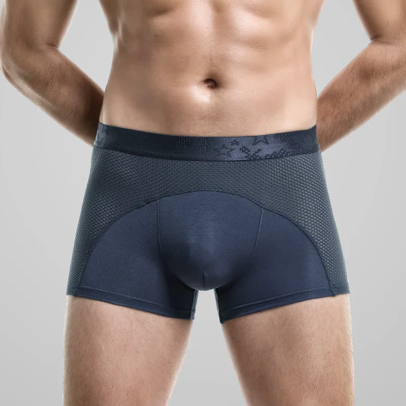 3er-Pack Herrenunterwäsche, Herren-Boxershorts aus Eis-Mesh, Sommer-Sport-Boxershorts, dünne, atmungsaktive und bequeme Unterwäsche Image