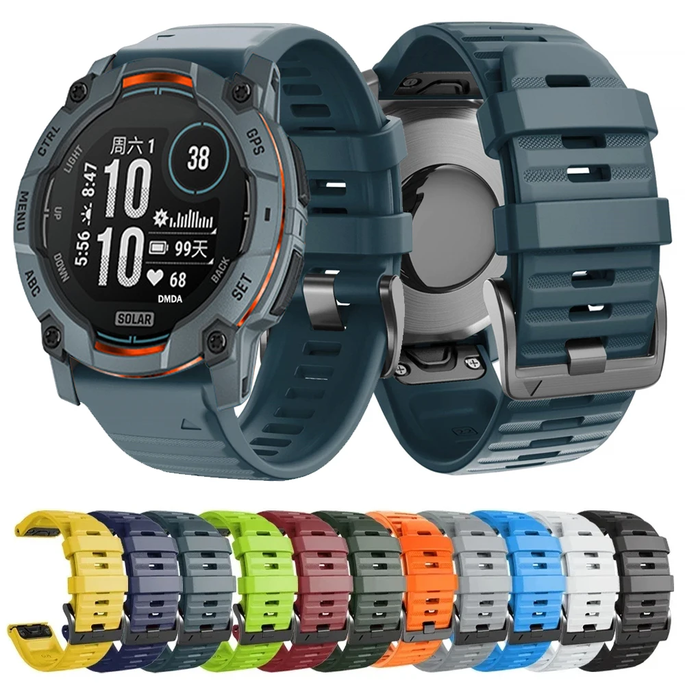 1PCS 22mm 26mm Armband Für Garmin Instinct 3 E 45mm 50mm/Fenix E 8 7X 7/Tactix 8/Descent G2/Epix QuickFit Strap Offizielle band Image