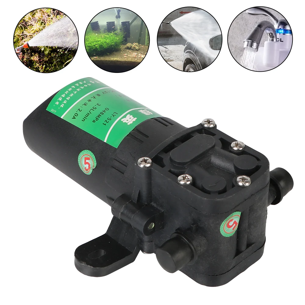 Mikro-Hochdruck membran landwirtschaft liche elektrische Wasserpumpe 3,5 l/min DC12V Wassers prüh auto waschanlage langlebig Image