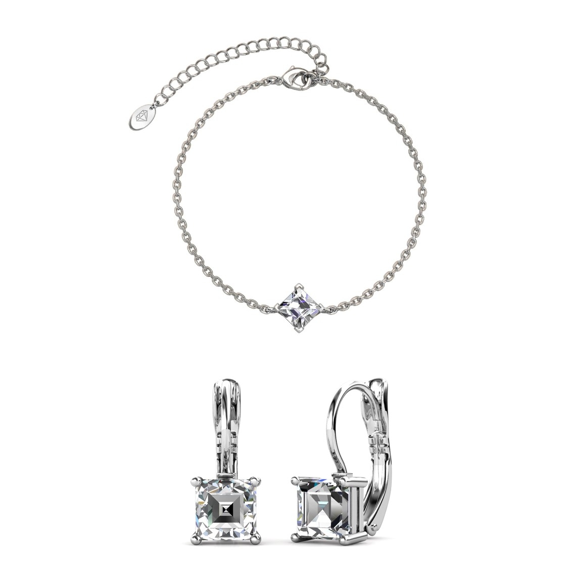 Calle Square Sets - Silber und Kristall