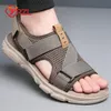 YRZL Sandalen für Herren, weich, bequem, rutschfest, Herrenschuhe, hochwertige Strandsandalen, Herren-Gladiator-Sandalen, Sommer, lässige flache Schuhe