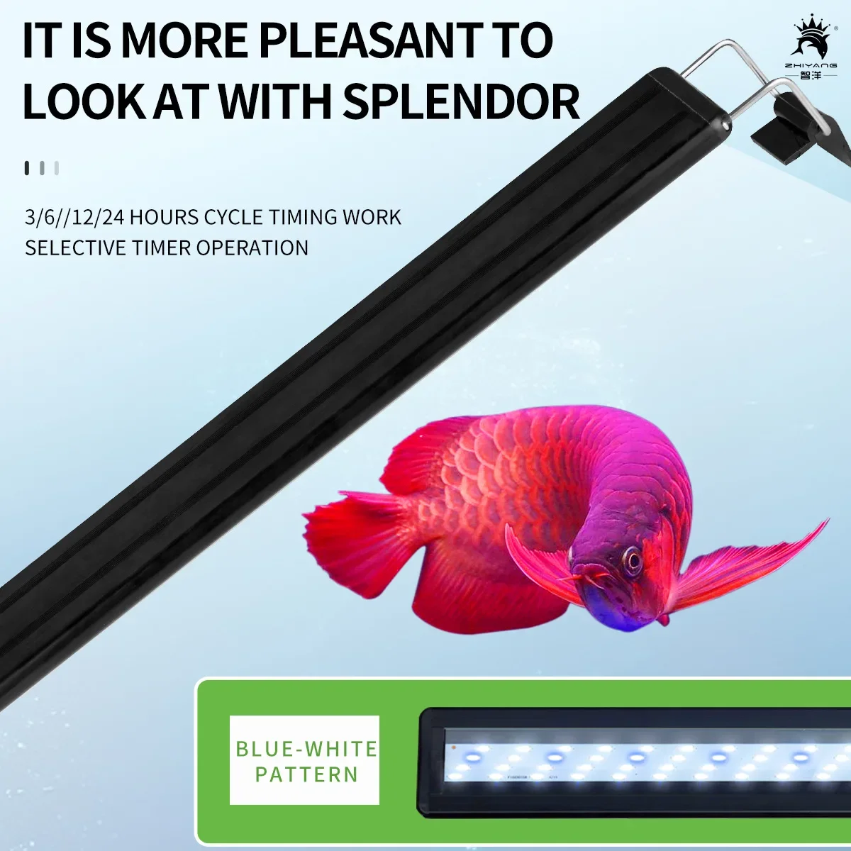 110 V 220 V lumière bleue et blanche chronométrée lumière d'aquarium led plante aquatique lumière spectre complet support de lumière plante lumière aquarium