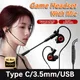 Tipo-C/3.5mm/USB Cuffie cablate Cuffie da gioco con microfono Auricolari Bassi cablati Stereo Esports Gamer Auricolari per telefoni Computer