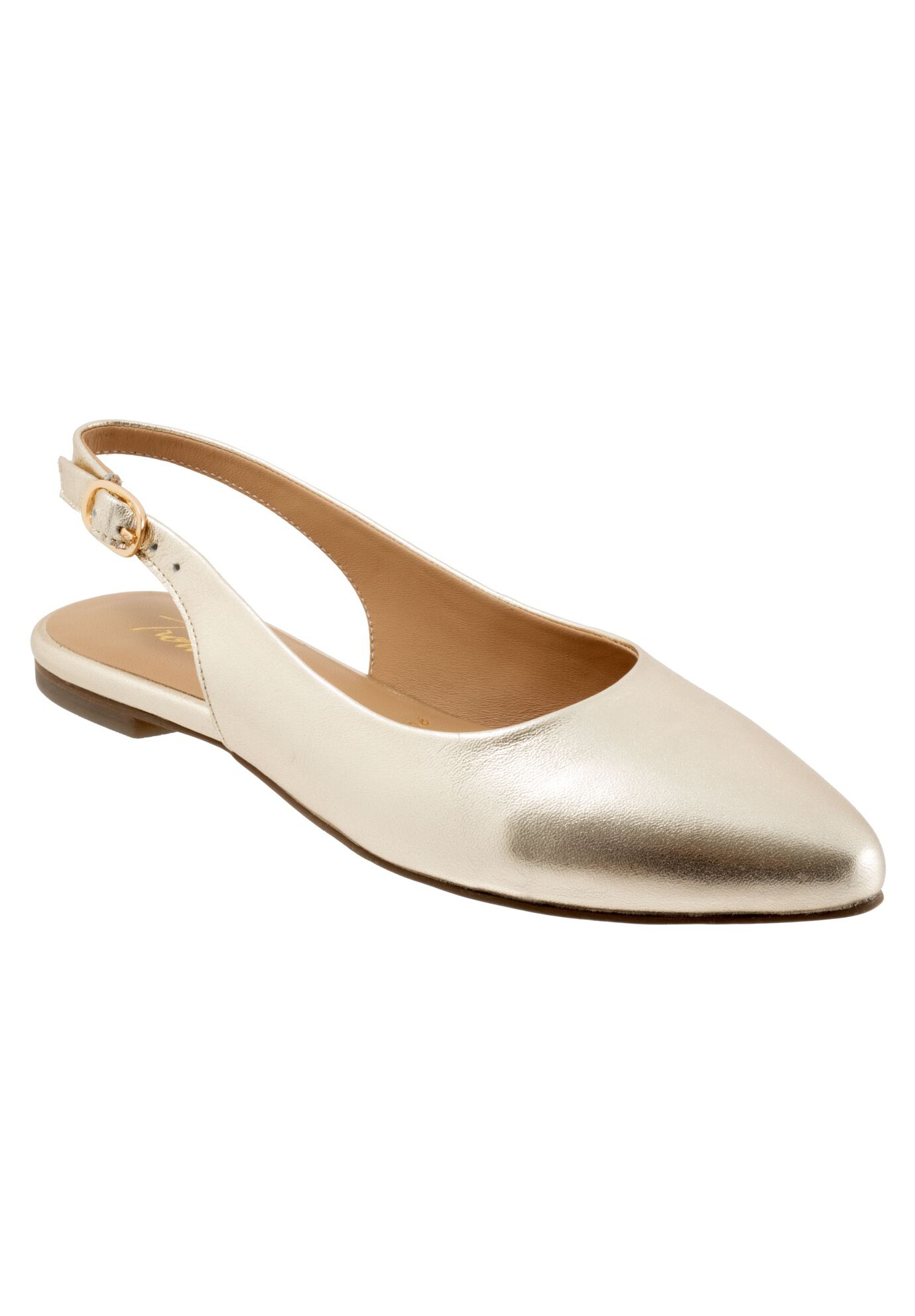 Women's Evelyn Sling Back Flats by Trotters in Champagne (Size 8 1/2 M)