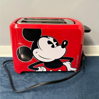 Disney Kitchen | Disney Classic Mickey Mouse 2 Slice Toaster Leaves Mickey Imprint On Toast | Color: Black/Red | Size: Os