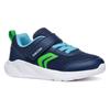 Sneaker GEOX "J SPRINTYE BOY", Kinder, Gr. 32, navy, hellgrün, Mesh, Synthetik, sportlich, Schuhe, Klettschuh, Freizeitschuh, Jungenschuh mit elastischen Schnürsenkeln