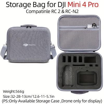 TEMU Porseejie 4 Pro & Rc-n2 Case - Eva Shoulder Bag, Portable Protective Carrying Box For Photography And Gear