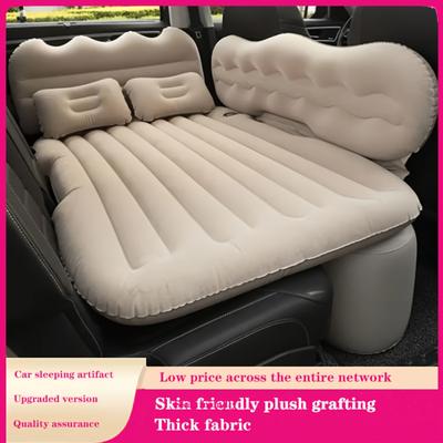 TEMU 1pc Suv Car Air Mattress, Portable Pvc Flocking Bed With Plush Grating, Interior Function For Outdoor Travel, Non-textile Weaving Method, Outdoor | Mattress | Pvc Material