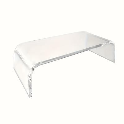 TEMU Space-saving Acrylic Monitor Stand For Office Desk - Transparent, No , Ideal For Media Use, Sleek And , Monitor Stand For Desk