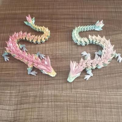 TEMU 2d Flat, 1pc/2pcs/3pcs Random Gradient Dragon Ornament, 3d Printed Dragon, Home Decorative Ornaments, Plastic Model And Statue Of Dragon