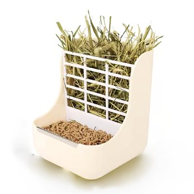 TEMU Hay Feeder For Your Small Pet Cage: 2-in-1 Plastic Rabbit Hay Feeder, Suitable For Rabbits, Guinea Pigs, , Etc