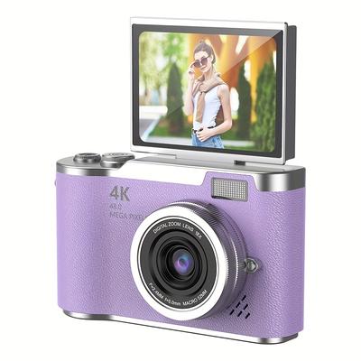 TEMU 4k Hd Digital Camera 2.4'' Flip Screen Professional Camera Support For Taking Photos, Recording Videos, Vlogging For Beginners Thanksgiving And Christmas Gift Vacation