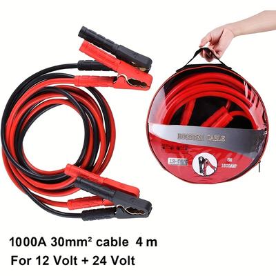 TEMU 4m/6m, Car Starting Cable, Car Emergency Start Booster For Jump Starting, With Storage Bag, Suitable For Cars, Suvs, Trucks And Rvs Image