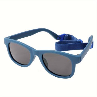 TEMU Stylish Fashion Glasses With Adjustable Strap - Flexible Square Frame, Black, For Ages 0-24 Months - , Activities & , Fashion Accessories | Y Glasses | Lenses Image