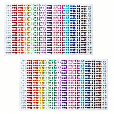 TEMU 1800/900pcs Self-adhesive Rhinestone Stickers, 3/4/5mm, 15 Colors, Oblong Shape, For Halloween, Christmas, Body, Nail, Makeup, Carnival Diy Crafts Decor Image