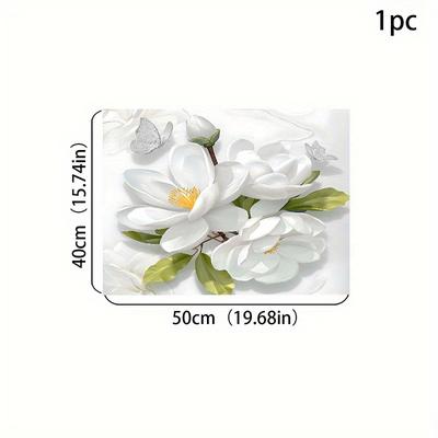 TEMU 1pc Elegant Floral Pattern Printed Tableware Drying Mat Dish Drying Mat / Washable Bar Absorbent Mat Desktop Coffee Machine Mat Kitchen Accessories Bathroom Accessories