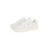 Plateausneaker TOMMY HILFIGER "ESSENTIAL BASKET SNEAKER", Damen, Gr. 39, beige (ecru), Leder, Textil, Lederimitat, sportlich, Schuhe, Freizeitschuh, Halbschuh, Schnürer mit Logoflaggen-Emblem