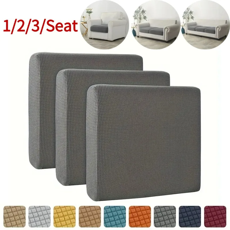 1 2 3-Sitzer Polar Fleece Sofa Sitzkissenbezug Elastische Sessel Sitze Abdeckung Anti-Schmutz Kissen Schutz Sitz Schonbezüge Image