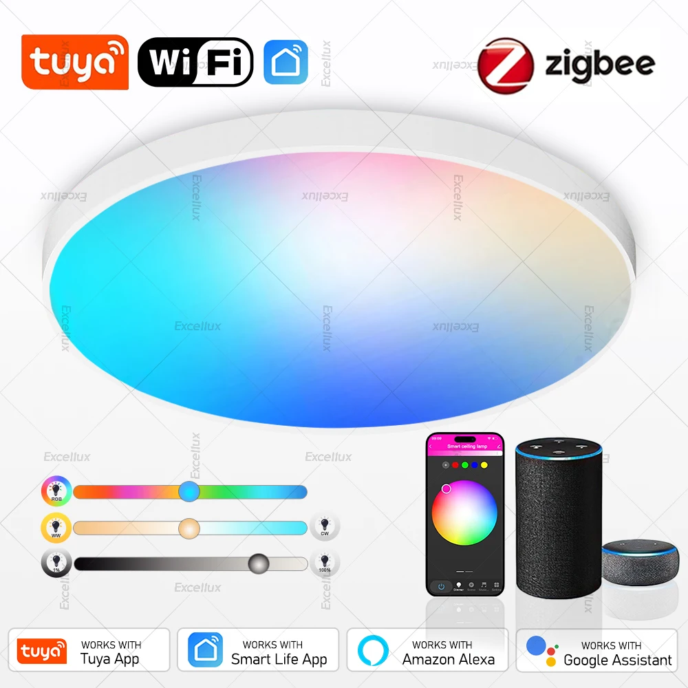 24W 40W Tuya Zigbee Smart Decke Licht RGBCW WiFi Led Decke Lampe Zimmer Dekoration Smart Lampe Für alexa Amazon Google Hause