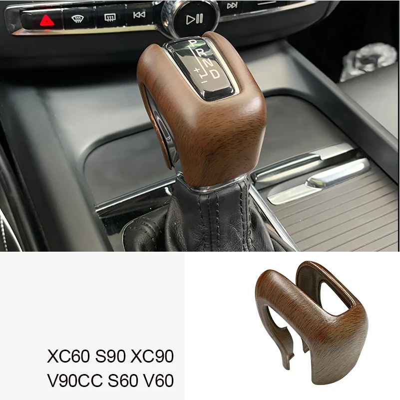 ABS Farbe Carbon Faser Auto Getriebe Kopf Schaltknauf Abdeckung Schutz Hülse für Volvo XC60 XC90 S90 V90 S60 V60 Auto Getriebe Abdeckung Image
