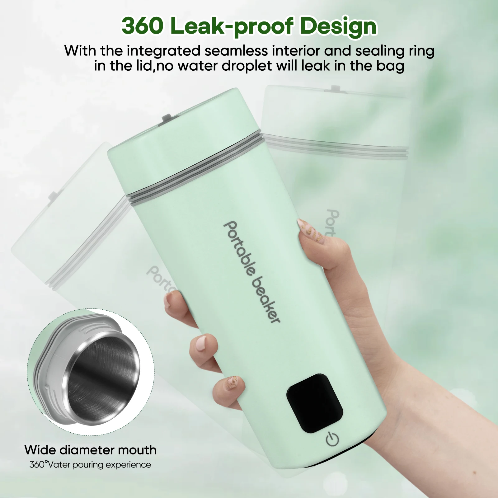 500ml tragbarer Reise kessel schnell kochen leise kleiner Wasserkocher Edelstahl Mini-Wasserkocher Auto-Abschaltung Reise-Tee kessel Image