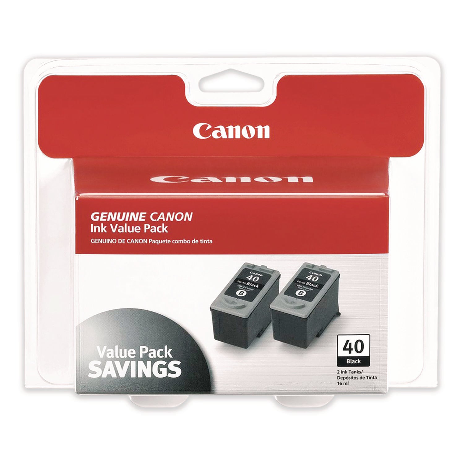 Canon 0615B013 (40) Ink, Black, 2/Pack (CNM0615B013) Pack of 2 Canon® Inkjet Printer Cartridges
