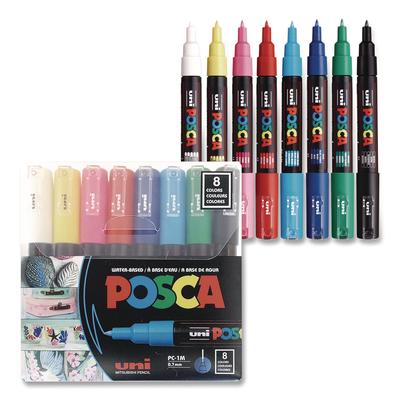 POSCA Water-Based Paint Markers, Extra-Fine Bullet Tip, Assorted Colors, 8/Pack (UBCPC1M8C) Each POSCATM Art Markers