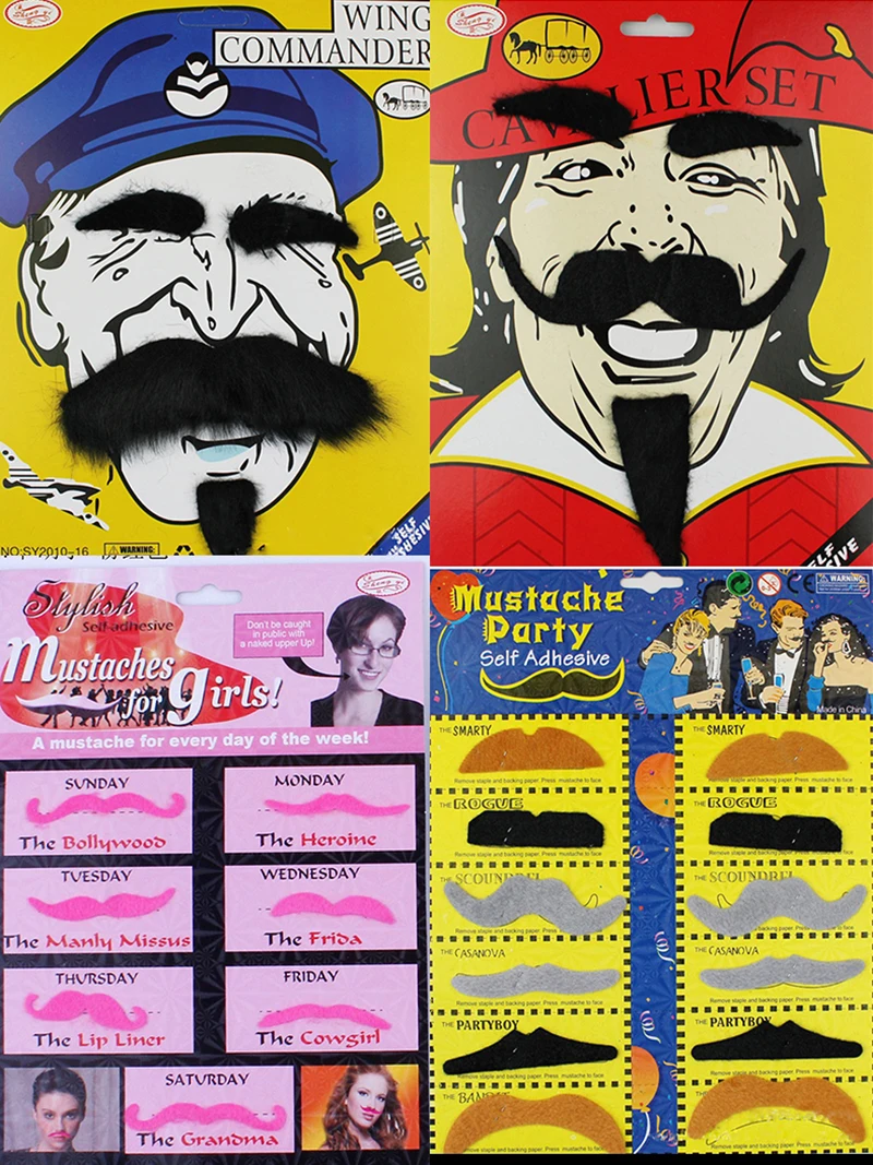 Femmes moustache drôle vieil homme noir barbe blanche Cosplay Anime Halloween fête Costumes accessoires hommes barbiche Performance accessoires