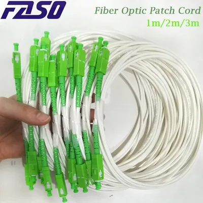 100PCS G657A2 3.0mm Optical Fiber Cable SC APC Fiber Optic Patch Cord Simplex Single Mode Fiber