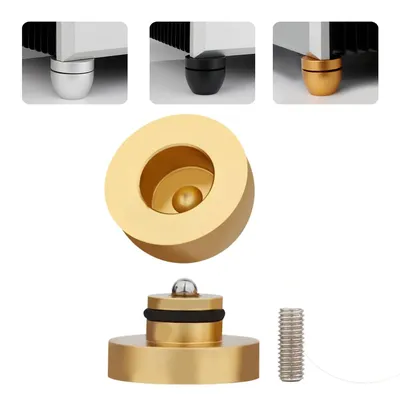 Pack of 4 Speaker Feet Black Damper Aluminium Speaker Absorber Feet with Shock-Absorbing Ball,