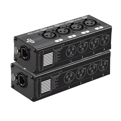 B62B-1 Pair 4 Channel XLR/DMX Audio RJ45 Cat5/Cat6 Ethernet Extender XLR Extender Transceiver For