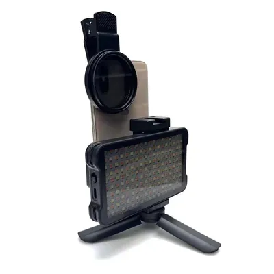 180 LED Reduce Reflected Fill Light Of Tattoos With 52mm Cpl For Cellphone Lens Circular Polarizing