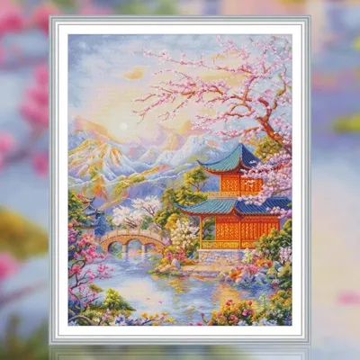 Cross Stitch Wonderland 11CT 14CT Embroidery DIY Printed Kits Needlework Sets Home Decor Crafts 112 Colors