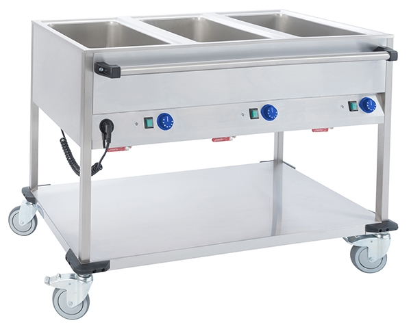 Mobiltherm BW3L, Fahrbarer Speisenausgabewagen, Edelstahlausführung, 3 GN, 1250 x 700 x 900 mm Image
