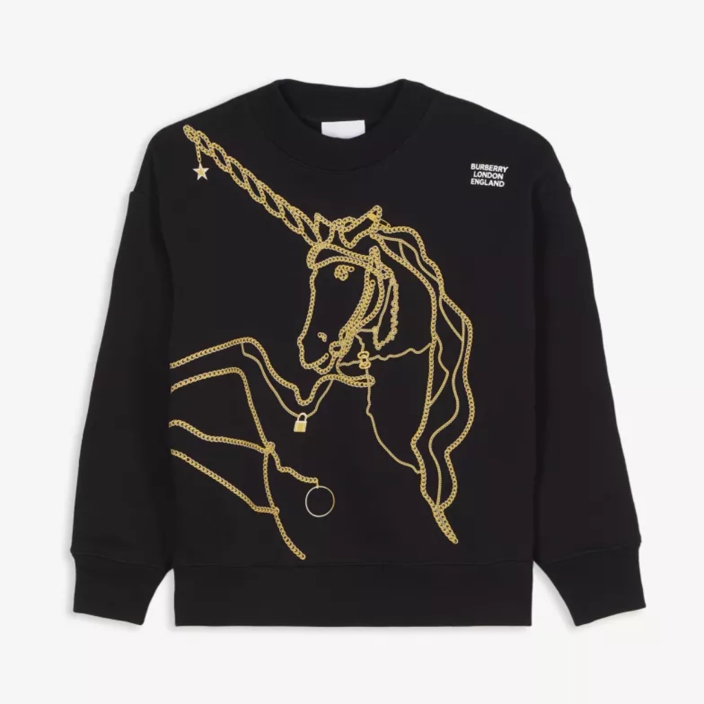 Burberry Shirts & Tops | Burberry Sweatshirt Children Kids Unisex Size 10 Black Like New | Color: Black/Gold | Size: Children 10