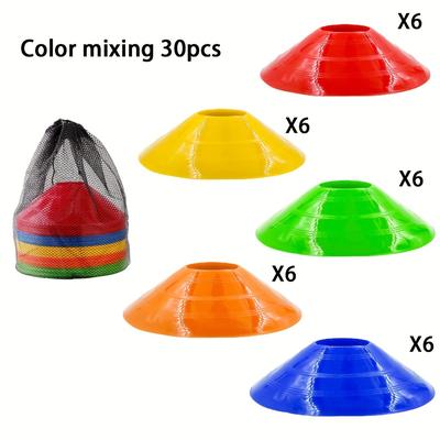 TEMU 30- Sports Cones With Carry Bag, Agility Training Discs For Soccer, Basketball, Field Marking, And More - Multi- Equipment