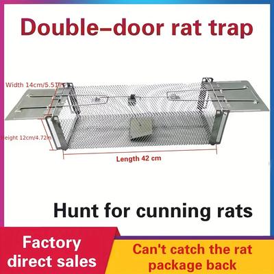 TEMU High Efficiency Two-door Pedal Rat Trap - Metal, Manual Operation, No Electricity Required