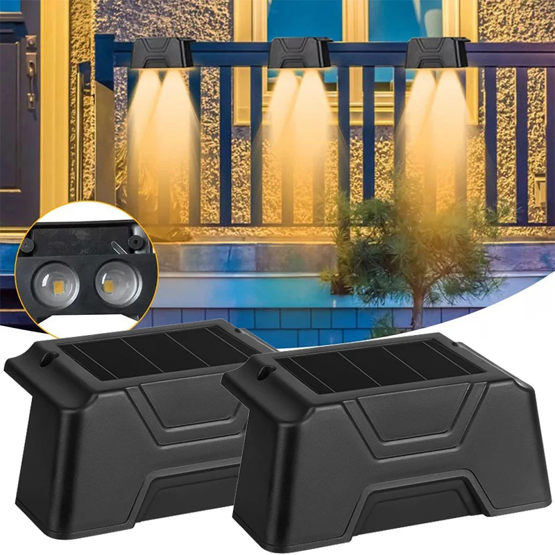 4/8Pcs LED Solar Lichter Outdoor IP65 Wasserdichte Wand Lampen Treppen Atmosphäre Licht für Zaun Garten Flur balkon Dekor
