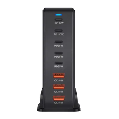 NEUES 440W GaN Fast Charge 3.0 USB Typ C Schnellladegerät Mobiles 8-Port 5C3A PD-Ladegerät Bequem zum Tragen von Tablet-Ladegeräten