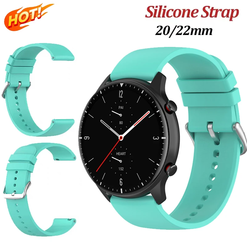 20/22mm Silikon Armband Für Huami Amazfit GTR 4/3/2 GTR 47mm Tempo Stratos 3 2 2S Smart Uhr Band Für Xiaomi Uhr Farbe 2 S2 S1 Image