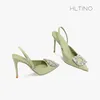 Hochhackige Sandalen für Damen, Absätze, Schuhe für Damen, 2025, neue Diamant-Schnalle, Luxusmarke, High Heels, spitze Zehen, Damen-Partyschuhe, Größe 34–43