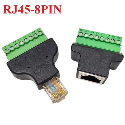 1 Stück RJ45 auf Schraubklemmen-Adapter, Rj45-Buchse auf 8-poligen Stecker für CCTV DVR