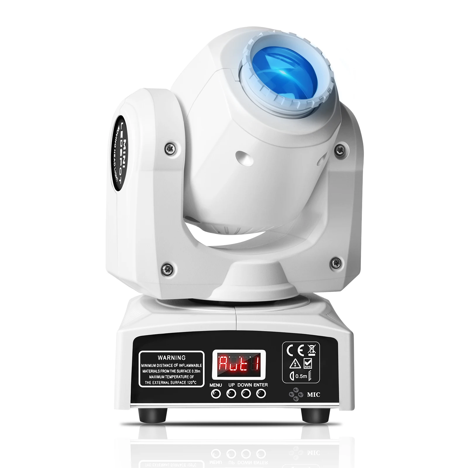 U'King 30W RGBW LED Weiß Bühnenlicht 8Gobos 14Farben Strahl LED Moving Head Licht DMX512 9/11CH Bühnenlicht für DJ Party Disco Image