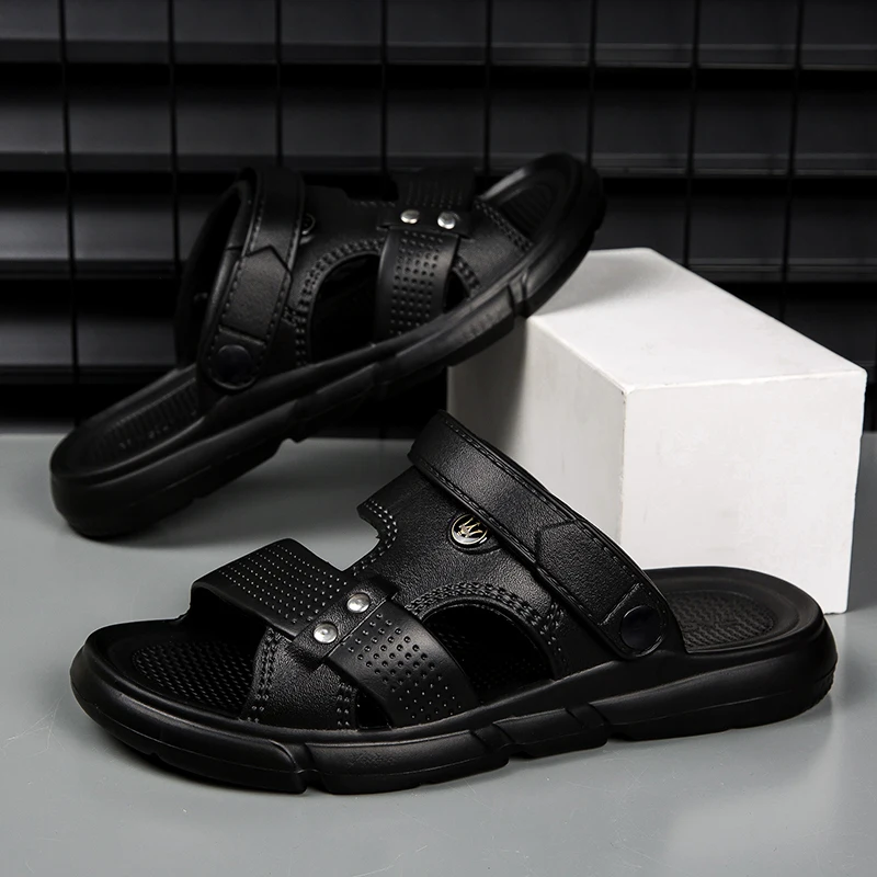 2024 Summer Men's Sandals EVA Slippers For Men's Dual-Wear Sandals Thick Sole Outdoor Casual Beach Shoes Male Fashion Slippers