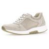 Keilsneaker GABOR ROLLINGSOFT, Damen, Gr. 35, beige (sandfarben), Textil, Ziegenveloursleder, sportlich, Schuhe Sneaker Sneaker low, Freizeitschuh, Halbschuh, Schnürschuh mit OPTIFIT-Wechselfußbett