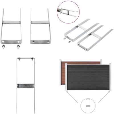 Pfostenträger 2 Stk. Für wpc Zaun Stahl 40 cm - Erdspieß - Erdspieße - Home & Living Image