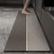 Kitchen Floor Mat Anti-slip Oil-proof Erasable Carpet Leather PVC Waterproof Rug Beige Line Texture Home Decoration Mats 주방 카펫