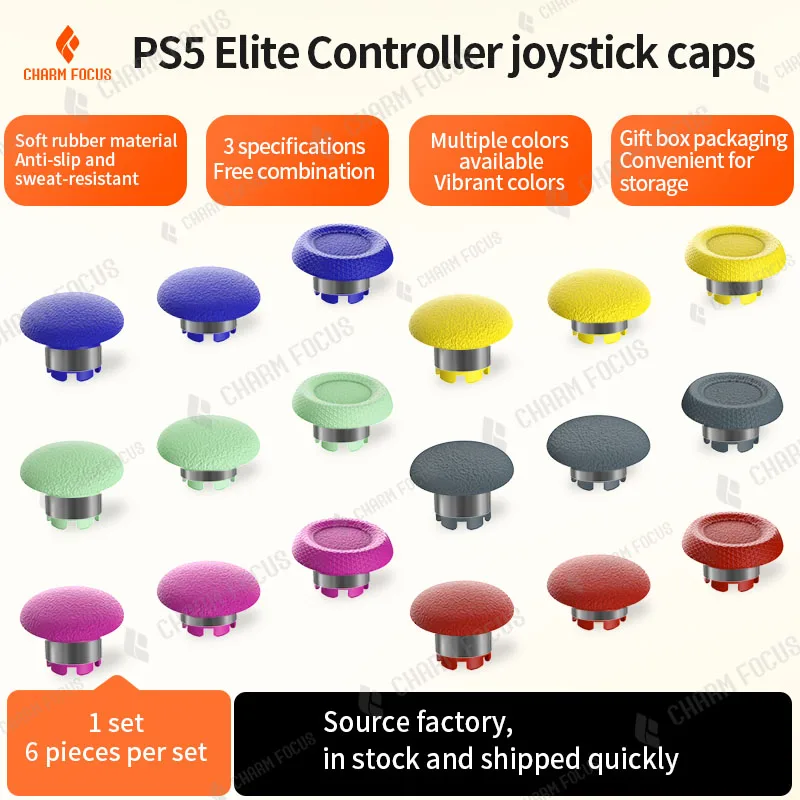 6 joysticks analogiques pour manette PS5 Edge, remplacement de joysticks, joysticks analogiques personnalisés, trois hauteurs